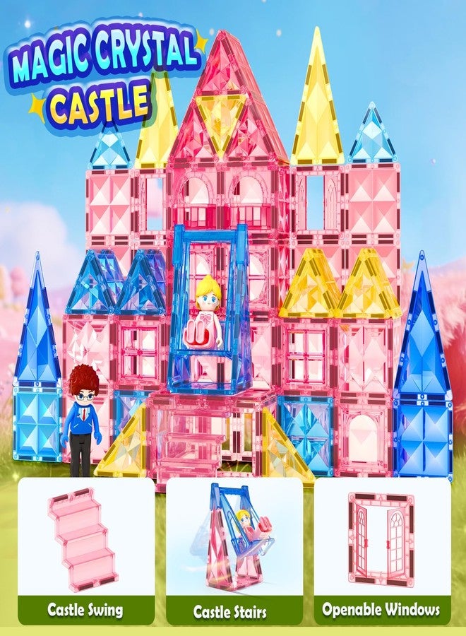 كودو مكعبات بناء مغناطيسية ماسية من كودو، لعبة حسية تعليمية للأولاد والبنات، قلعة وردية، بيت دمى، ألعاب أميرة خيالية، مناسبة للفتيات من عمر 3 إلى 6 سنوات، هدية مثالية لأعياد الميلاد والكريسماس. - Image 4